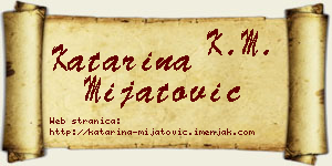 Katarina Mijatović vizit kartica